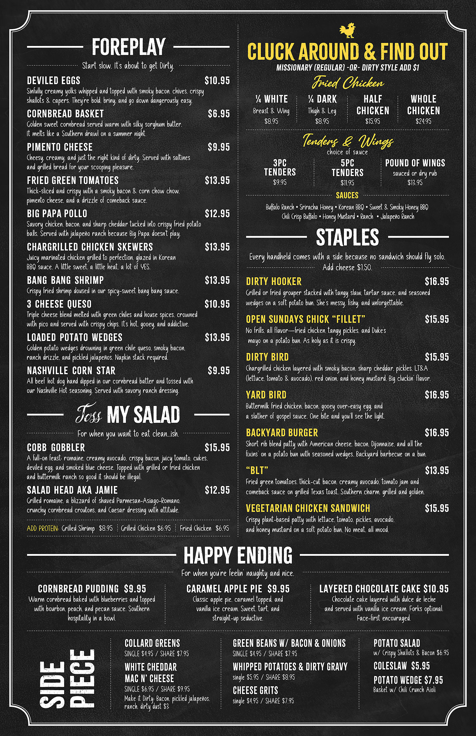 Dirty Bird Menu - Louisville's Best Fried Chicken